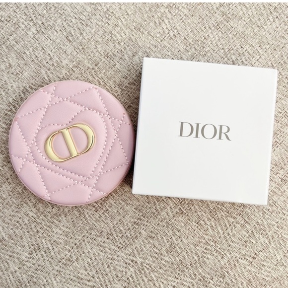 Dior Other - Dior Faux Leather pink padded beauty double sided mirror